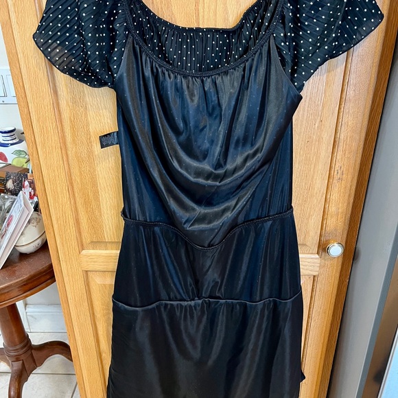 White House Black Market Black Dress with White Dots, size Small, pristine nice - Picture 10 of 15